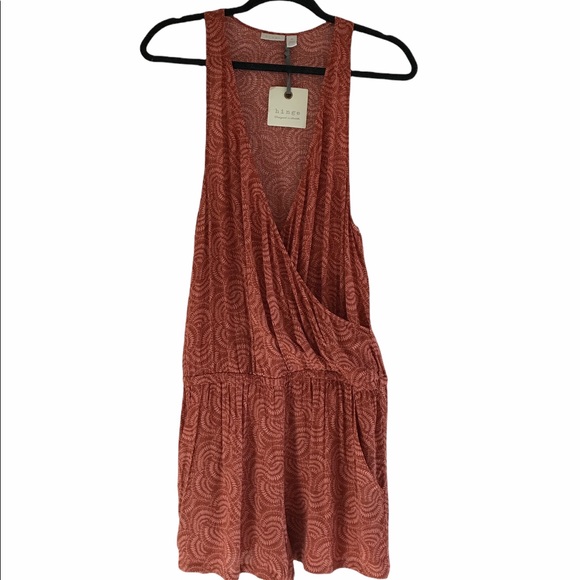 Hinge Rust Patterned Rust Romper Med NWT $79 - Picture 1 of 12